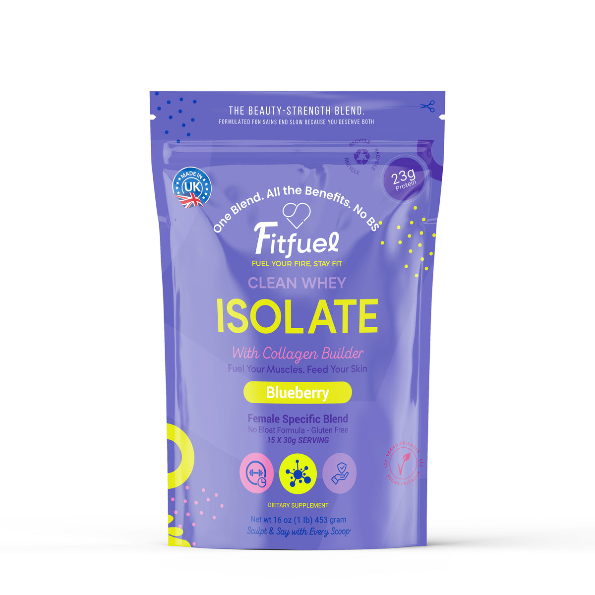Fitfuel Isolate Clean Whey Protein - Blueberry